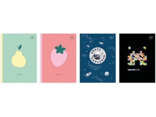 Zeszyt A5 32k. INTERDRUK Shape, kolorowa trzylinia