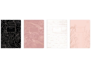 Zeszyt A5 80k. INTERDRUK 70g Metallic rose gold, kratka