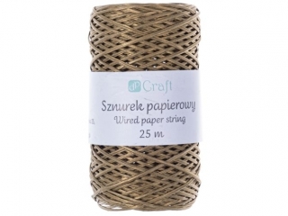 SZNUREK PAPIEROWY Z DRUCIKIEM, Z�OTY, 25 M