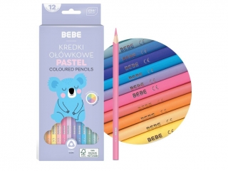 Kredki o��wkowe INTERDRUK BB Kids pastel tr�jk�tne 12 kolor�w FSC