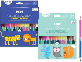 Kredki owkowe INTERDRUK BB Kids dwustronne 24/48 FSC