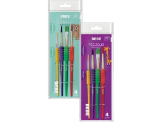 P�dzelki z uchwytem INTERDRUK BB KIDS 4szt.