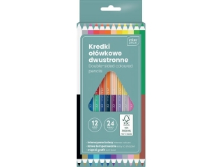 Kredki o��wkowe INTERDRUK tr�jk�tne dwustronne 12/24