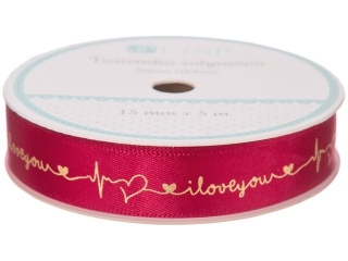 TASIEMKA SATYNOWA LOVE,  1,5 X 5 M CZERWONA