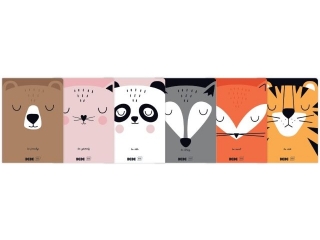 Zeszyt A5 32k. INTERDRUK 90g BB Friends, kolorowe trzy linie