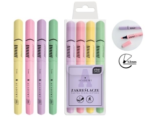 Zakre�lacz INTEDRUK Academy pastelowy 4 kolory komplet