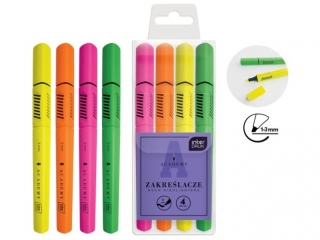 Zakre�lacz INTEDRUK Academy neonowy 4 kolory komplet