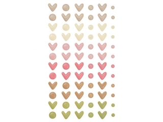 EMALIOWANE SERDUSZKA I KROPKI SAMOPRZYLEPNE, 72 SZT.