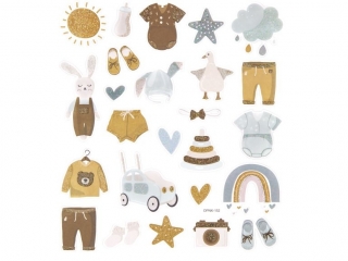 NAKLEJKI Z BROKATEM - BABY BOY, 25 SZT.