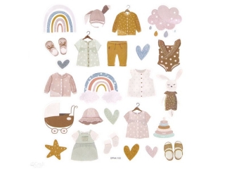 NAKLEJKI Z BROKATEM - BABY GIRL, 25 SZT.