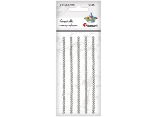 Kryszta�ki samoprzylepne na pasku 112mm pere�ki okr�g�e O3mm bia�e 5x35szt.