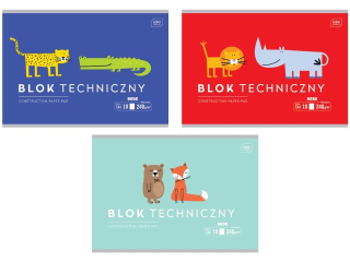 Blok techniczny A4 10k. INTERDRUK 240g BEBE Kids Mix