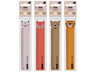Linijka plastikowa 15cm BEBE Friends [opakowanie=12szt]