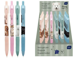 D�ugopis auto.z gripem niebie.Puppy Sign [opakowanie=24szt]