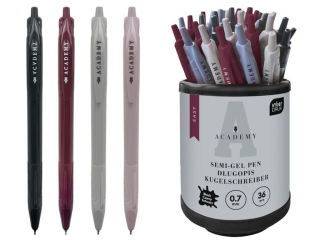 D�ugopis aut.czarny z grip.EASY Academy [opakowanie=36szt]