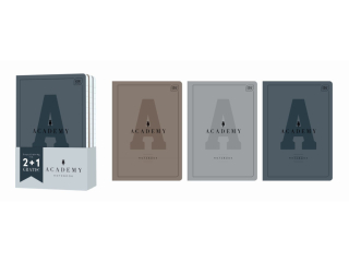 Zeszyt A5 60k. INTERDRUK 90g Academy Hybrid, linia (2szt+1szt GRATIS)