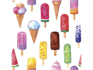 Serwetki POL-MAK Daisy Lunch 33cm 20szt. Watercolour Ice Cream SDOG035901 [opakowanie=24szt]