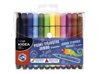 Pisaki trójkątne Jumbo KIDEA 12szt.