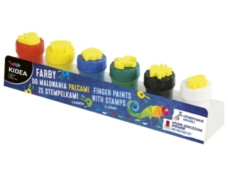 Farby do malowania palcami ze stempelkami KIDEA 6szt.