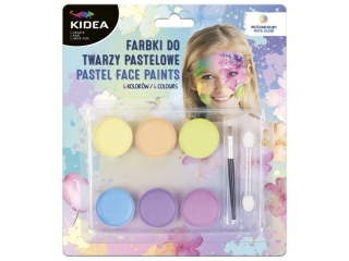 FARBKI DO TWARZY PASTELOWE 6 KOLORÓW KIDEA