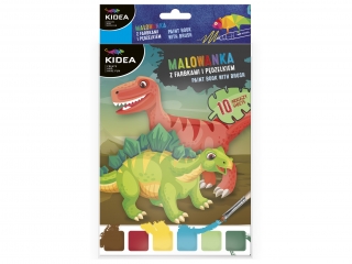 MALOWANKA Z FARBKAMI I P�DZELKIEM DINOZAURY KIDEA