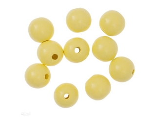 KORALIKI DREWNIANE, KULKI, 2,5 CM, �ӣTE, 10 SZT.