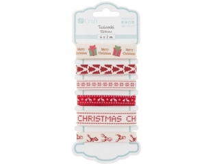 Wst��ka Bo�e Narodzenie DPCRAFT tasiemki bawe�niane SCANDI CHRISTMAS, 6 X 2M