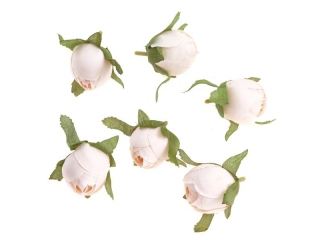 G��WKI KWIATOWE - RӯA, 3 CM, 6 SZT., ECRU