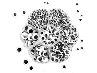 SAMOPRZYLEPNE RUCHOME OCZKA 500 SZT,  7 ROZMIAR�W MIX