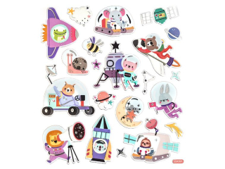 NAKLEJKI - KOSMICZNE ZWIERZAKI, 20 SZT.