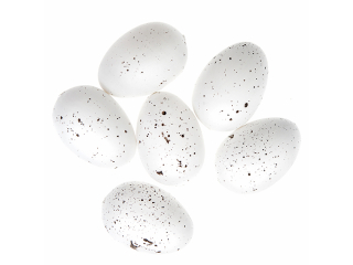 JAJKA, 6 CM, 6 SZT, BIA�E NAKRAPIANE [opakowanie=6szt] WLK-DLP