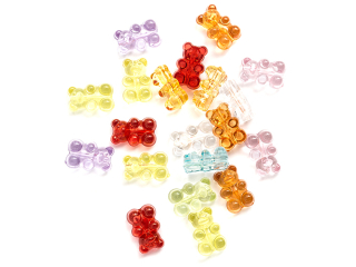 KORALIKI AKRYLOWE - MISIE, 12 MM,  20 SZT. [opakowanie=6szt]