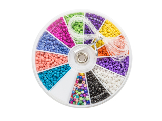 ZESTAW KORALIK�W SZKLANYCH MINI, 2 MM, 12 KOLOR�W