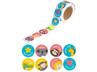 NAKLEJKI MOTYWACYJNE NA ROLCE 2,5 CM -  ZWIERZ�TKA I SYMBOLE, 500 SZT.