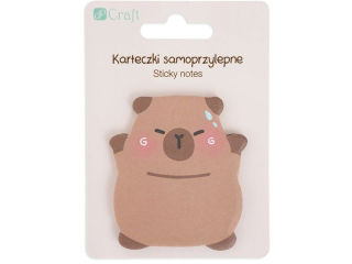 KARTECZKI SAMOPRZYLEPNE  6,2 X 6 CM, 30 KARTEK - KAPIBARA  - HAPPY