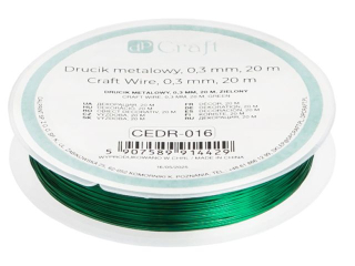 DRUCIK METALOWY 0,3 MM, 20 M GREEN [opakowanie=6szt]