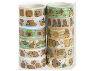 ZESTAW TA�M WASHI KAPIBARA 1,5 CM X 2 M, 12 SZT