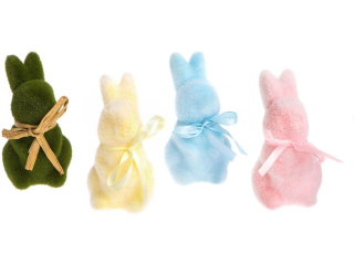 KR�LIKI FLOKOWANE 10,5 CM, 4 SZT. PASTELOWE [opakowanie=3szt]