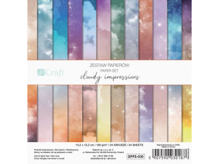 ZESTAW PAPIER�W 15,2 X 15,2 CM, 24 KARTKI - CLOUDY IMPRESSIONS