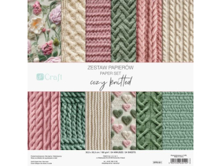ZESTAW PAPIERÓW 30,5 X 30,5, 24 KARTKI - COZY KNITTED