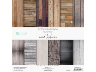 ZESTAW PAPIERÓW 30,5 X 30,5, 24 KARTKI - WOOD TEXTURES