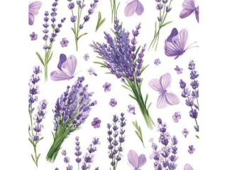 Serwetki POL-MAK Daisy Lunch 33cm 20szt. Lavender with Violet Butterflies SD_OG_041101 [opakowanie=24szt]