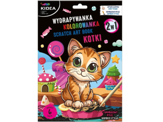 WYDRAPYWANKA Z KOLOROWANK 2W1 (KOTKI) KIDEA