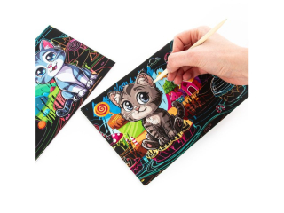 WYDRAPYWANKA Z KOLOROWANK� 2W1 (KOTKI) KIDEA