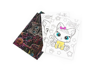 WYDRAPYWANKA Z KOLOROWANK� 2W1 (KOTKI) KIDEA