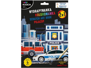 WYDRAPYWANKA Z KOLOROWANK� 2W1 (POJAZDY) KIDEA