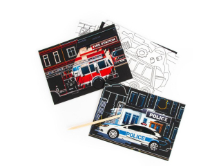 WYDRAPYWANKA Z KOLOROWANK� 2W1 (POJAZDY) KIDEA