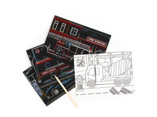 WYDRAPYWANKA Z KOLOROWANK� 2W1 (POJAZDY) KIDEA