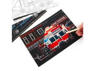 WYDRAPYWANKA Z KOLOROWANK� 2W1 (POJAZDY) KIDEA