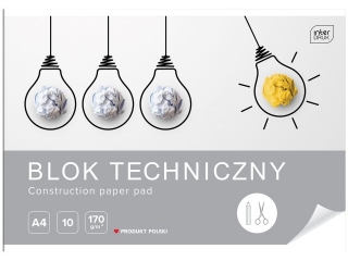 Blok techniczny A4 10k. INTERDRUK 170g
